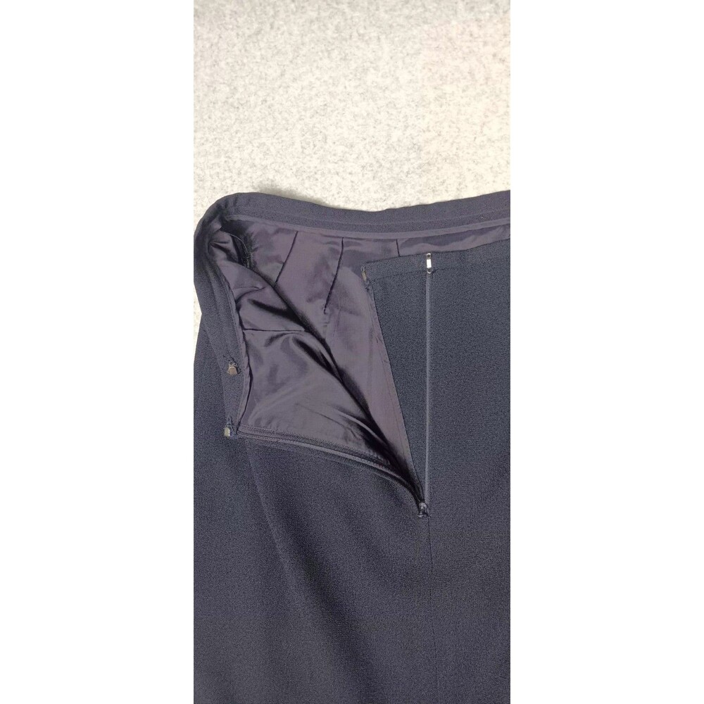 Evan Picone Petites Pencil Midi Skirt 12 Midnight Blue Quiet Luxury Old Money - Picture 10 of 12